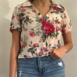 Delia button up floral top
